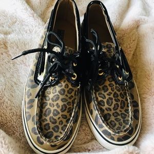Sperry Leopard print shoes